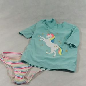 Girl's 2 piece unicorn swim suit